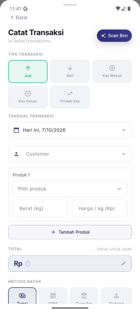 DeltaPOS — Catat transaksi: jual, beli, kas masuk, kas keluar